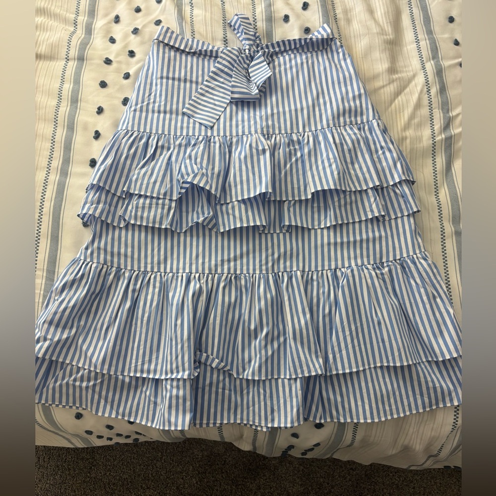 Rachel Parcell Blue and White Striped Skirt